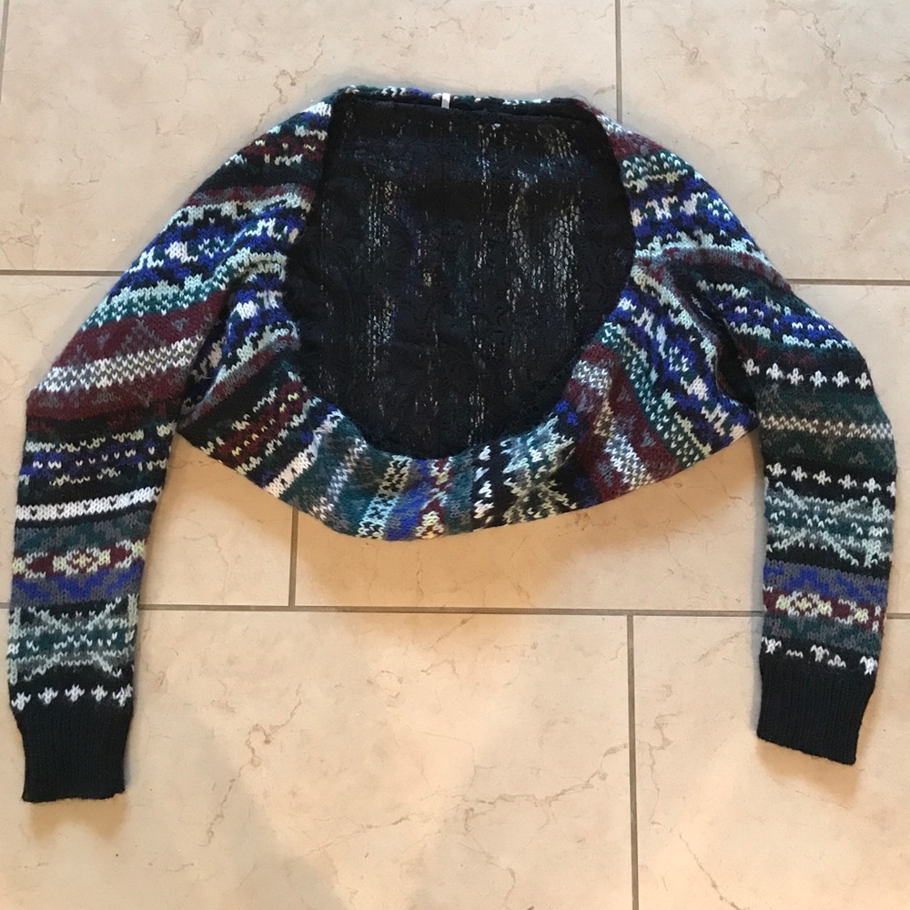 NEW Free People Fairisle bolero sweater size XS - Picture 8 of 8